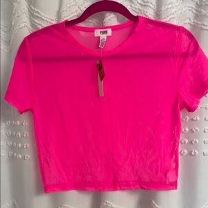 PINK Victoria's Secret Pink Cropped Fitted T-Shirt
